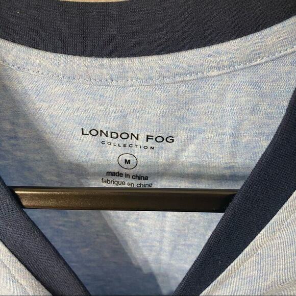 London Fog NWT Hently Tee Shirt In Light & Navy Blue Size Medium - Picture 3 of 3